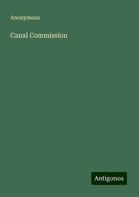 Anonymous: Canal Commission, Buch