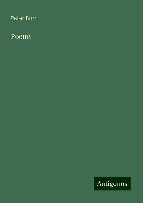 Peter Burn: Poems, Buch