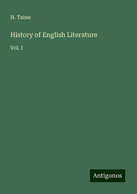 H. Taine: History of English Literature, Buch