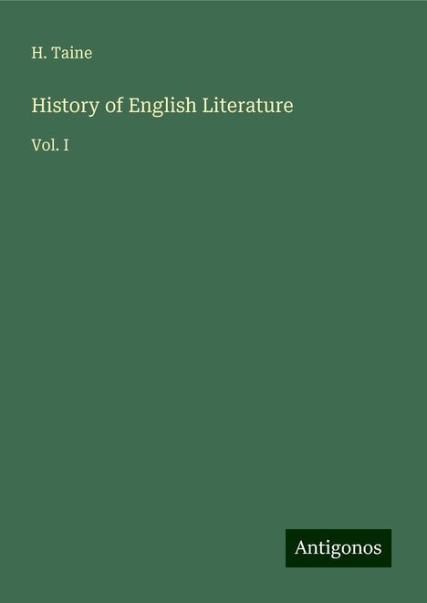 H. Taine: History of English Literature, Buch