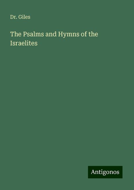 Giles: Giles: Psalms and Hymns of the Israelites, Buch
