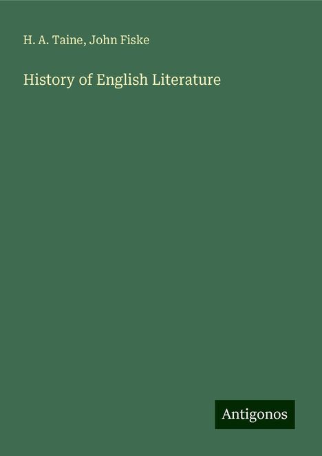 H. A. Taine: History of English Literature, Buch