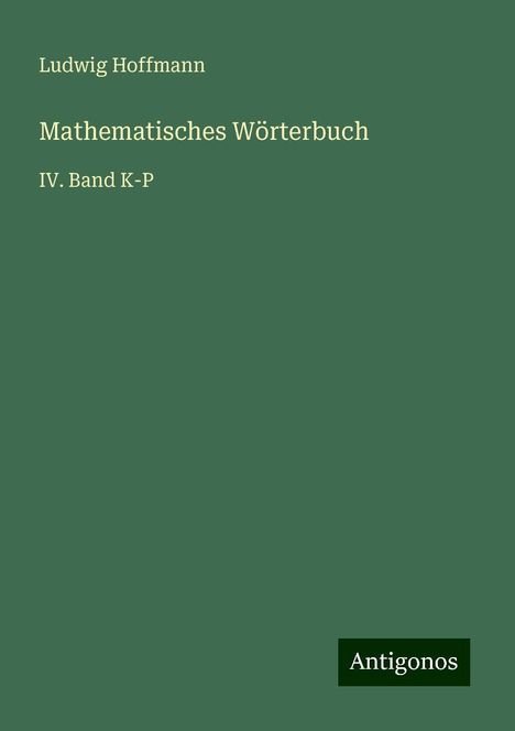 Ludwig Hoffmann (1925-1999): Mathematisches Wörterbuch, Buch