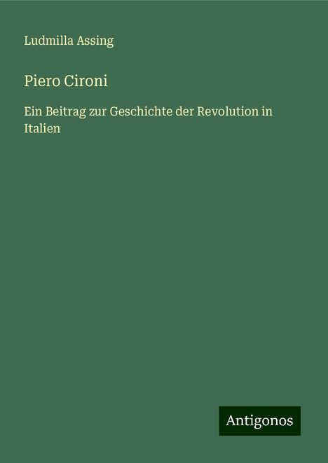 Ludmilla Assing: Piero Cironi, Buch