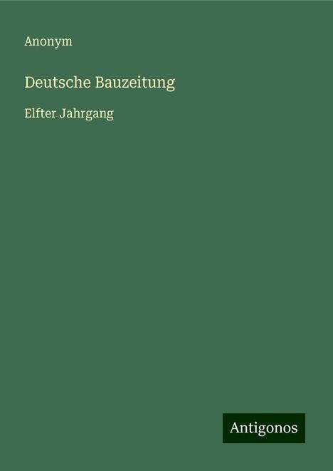 Anonym: Deutsche Bauzeitung, Buch