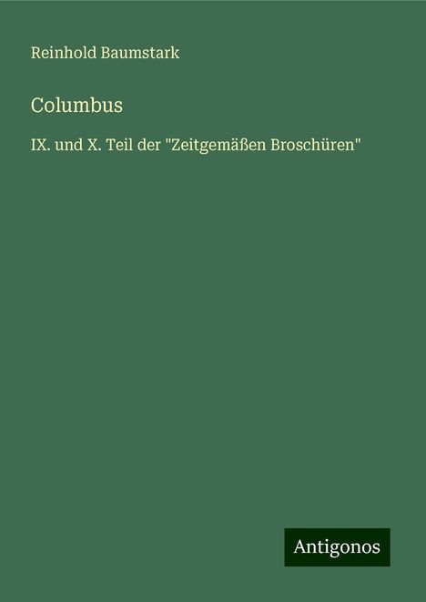 Reinhold Baumstark: Columbus, Buch