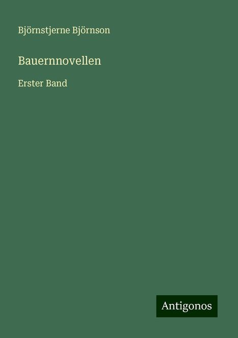 Björnstjerne Björnson: Bauernnovellen, Buch