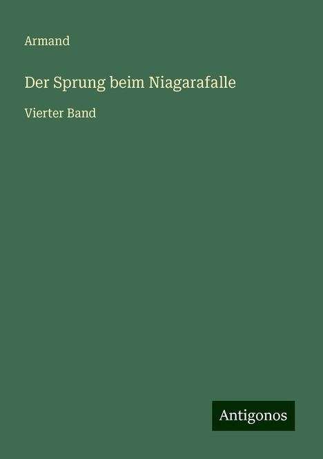 Armand: Der Sprung beim Niagarafalle, Buch