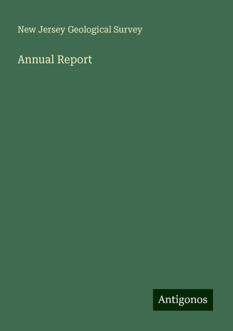 New Jersey Geological Survey: Annual Report, Buch