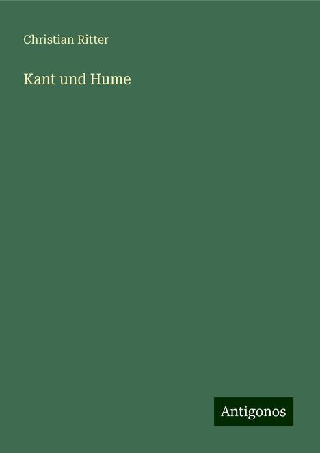 Christian Ritter: Kant und Hume, Buch