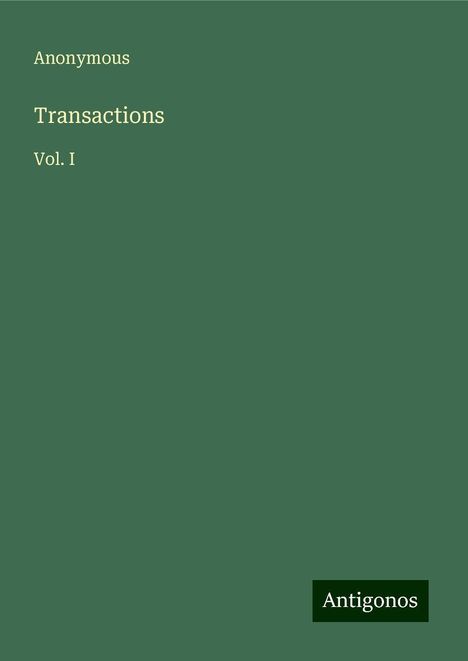 Anonymous: Transactions, Buch