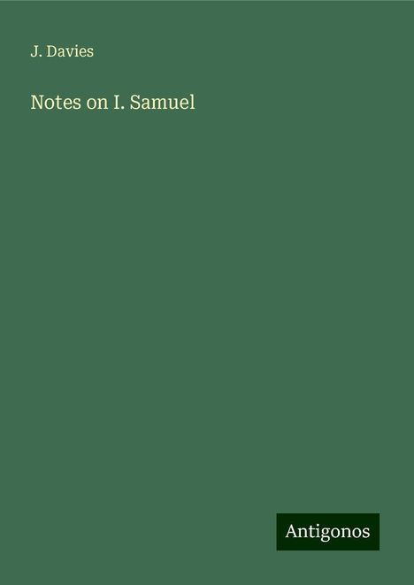 J. Davies: Notes on I. Samuel, Buch