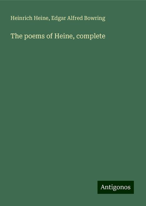 Heinrich Heine: The poems of Heine, complete, Buch