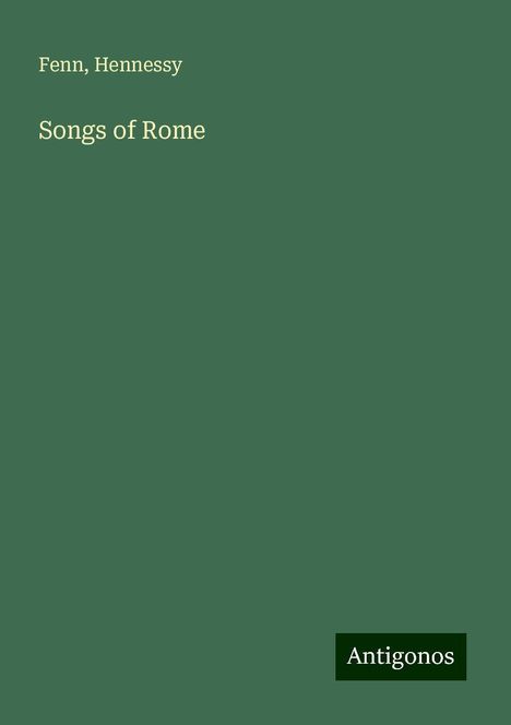 Fenn: Songs of Rome, Buch