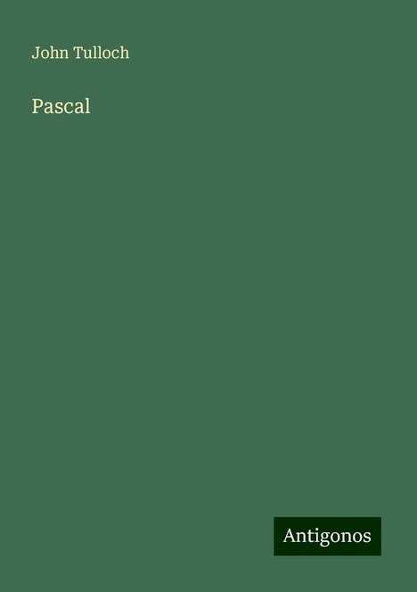 John Tulloch: Pascal, Buch