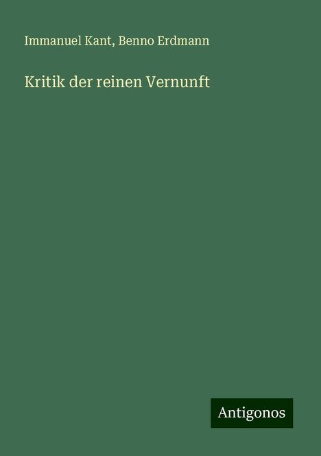 Immanuel Kant: Kritik der reinen Vernunft, Buch