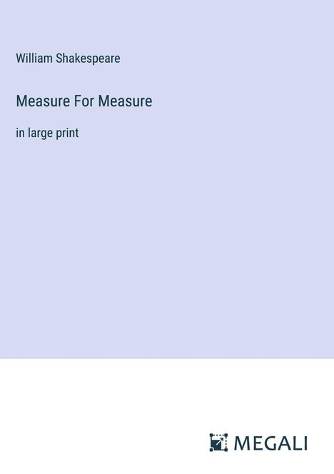 William Shakespeare: Measure For Measure, Buch