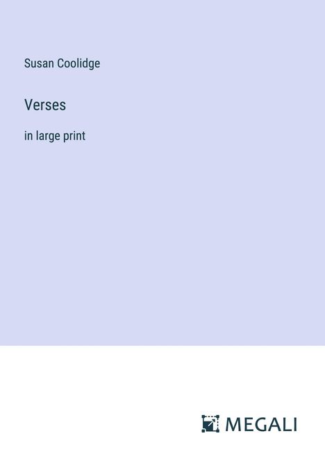 Susan Coolidge: Verses, Buch
