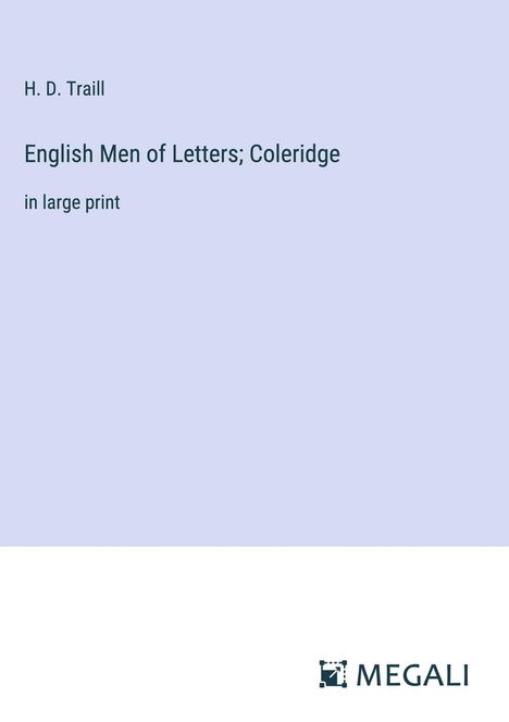 H. D. Traill: English Men of Letters; Coleridge, Buch