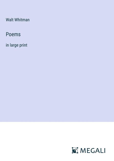 Walt Whitman: Poems, Buch