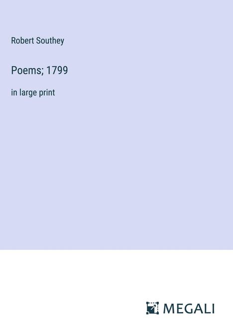Robert Southey: Poems; 1799, Buch