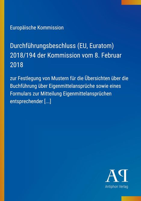 Text: Entscheid der Kommission zur Buchführung von Eigenmittelforderungen. Logo unten rechts. Blau und orangefarben.