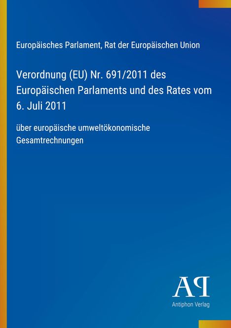 Text: "Verordnung (EU) Nr. 691/2011... über europäische umweltökonomische Gesamtrechnungen." Blaues Design mit gelben Akzenten.