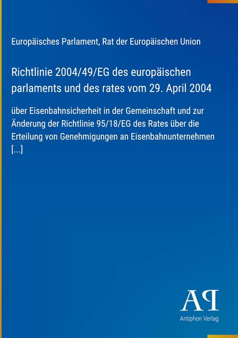 Europäische Richtlinie zur Eisenbahnsicherheit, ER-Logo unten rechts, blauer Hintergrund, gelber Rand links.