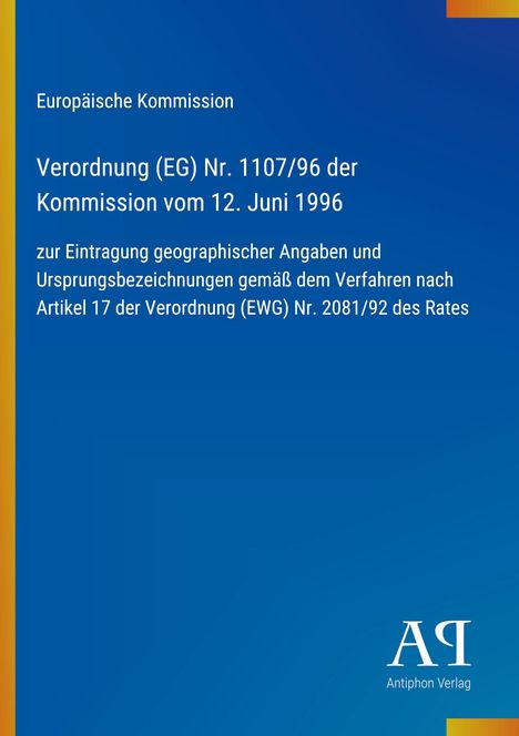 Text in großen weißen Buchstaben auf blauem Hintergrund. Unten rechts ein Logo mit "Antiphon Verlag".