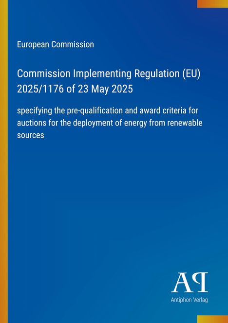 Titel: "Commission Implementing Regulation (EU) 2025/1176." Blaues Cover mit einem Logo unten rechts.