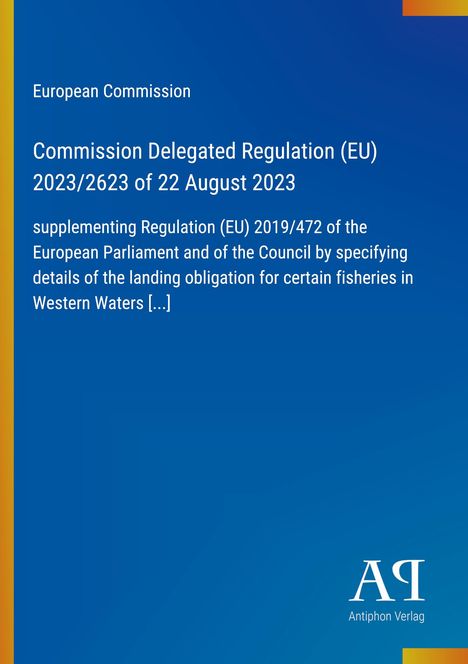 Text über EU-Regulation in Blau, Titel: "Commission Delegated Regulation (EU) 2023/2623". Logo unten rechts.