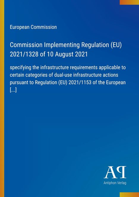 Text über EU-Verordnung 2021/1328 von 2021, gelber und blauer Hintergrund, Logo des Antiphon Verlags unten rechts.