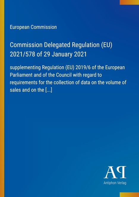Titel: Commission Delegated Regulation (EU) 2021/578. Blauer Hintergrund mit vertikalem gelbem Streifen links.