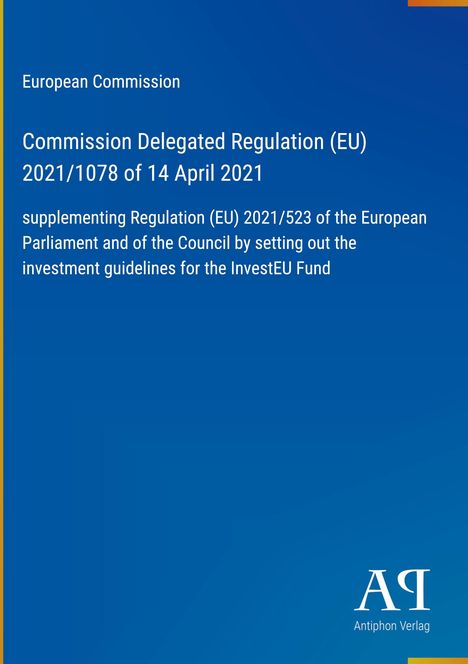 Europäische Kommission, Verordnungsnummer und Veröffentlichungstermin. Blauer Hintergrund, unten ein Verlagslogo.
