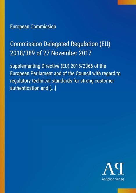 Text von "European Commission" bis "[...]". Blau und Orange Töne, schlichtes Layout. Antiphon Verlag Logo rechts unten.