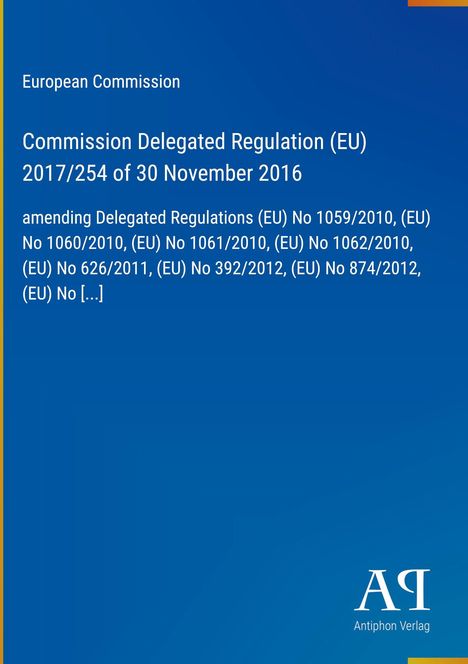 Texte: Titel der EU-Verordnung, Details von geänderten Regelungen. Hintergrund: Blau mit Logo unten rechts.