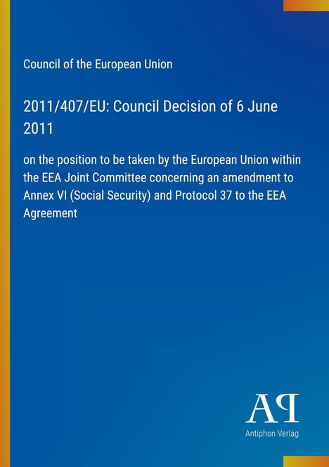 Text über EU-Ratsbeschluss zur EWR-Richtlinie, blauer Hintergrund, gelber Rand links, AQ-Logo unten rechts.