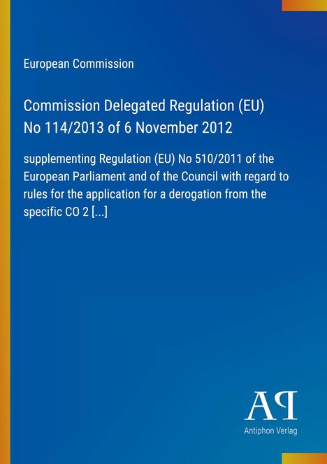 Text in Weiß auf blauem Hintergrund: Titel der EU-Verordnung. Links gelber Streifen, unten rechts weißes Logo.