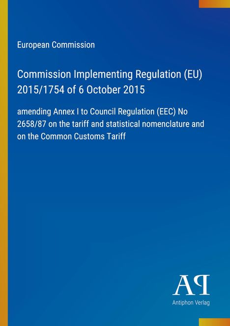 Titel der Verordnung und EU-Kommission oben; blaues Cover mit "AQ" Logo unten rechts.