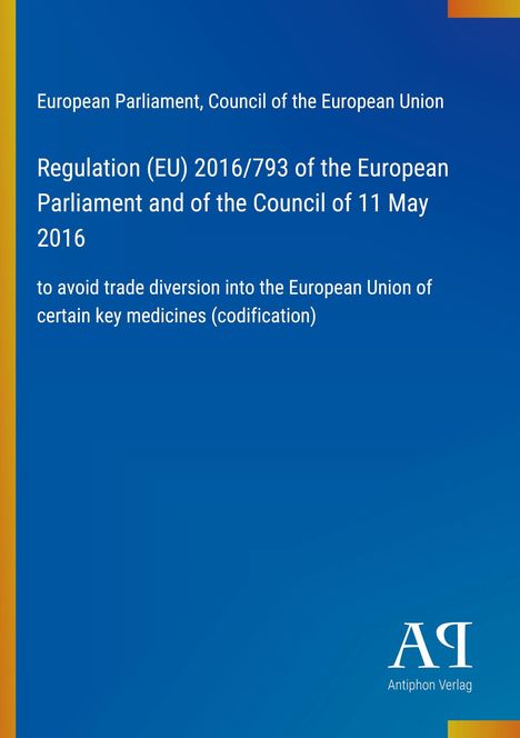 Text über das EU-Regulativ zur Vermeidung von Handelsumlenkungen. Blaues Layout mit Verlagslogo.