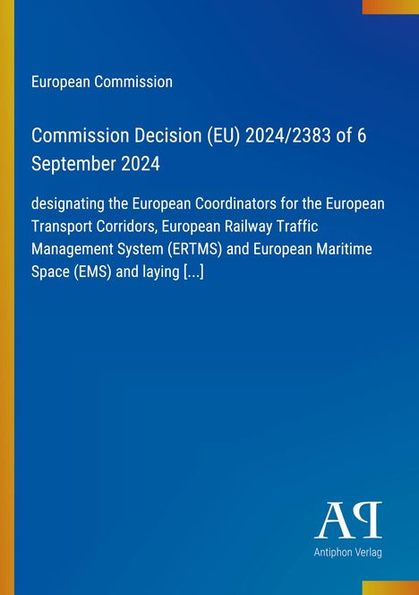 European Commission Entscheidungen, Titel "Commission Decision (EU) 2024/2383" mit Fokus auf europäische Verkehrskoordination.