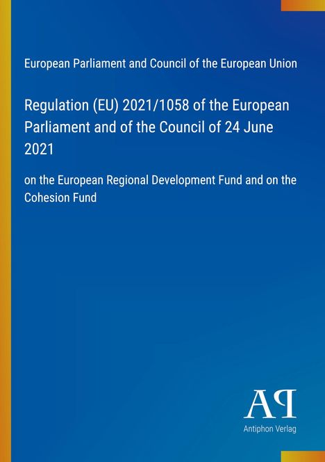 Titel eines Dokuments über eine EU-Verordnung von 2021. Blauer Hintergrund mit farbigem Rand und Logo.