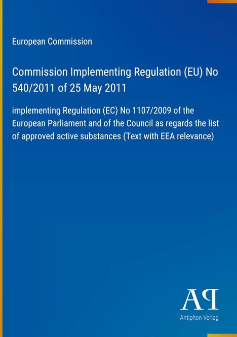 Text zur EU-Verordnung auf blauem Hintergrund. Unten rechts ein Verlagslogo mit weißem Text.