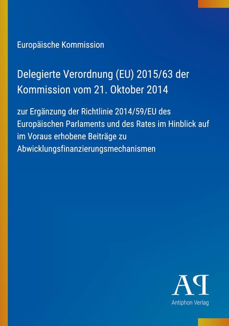 Text der EU-Verordnung auf blauem Hintergrund mit orangenen Akzenten. Unten rechts ein Verlag-Logo.