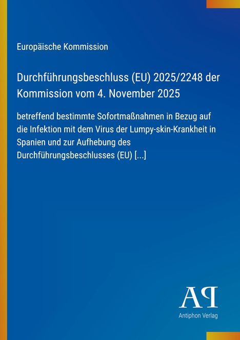 Text in verschiedenen Schriftgrößen über EU-Kommissionsbeschluss; blaues Design mit gelben und orangen Akzenten.