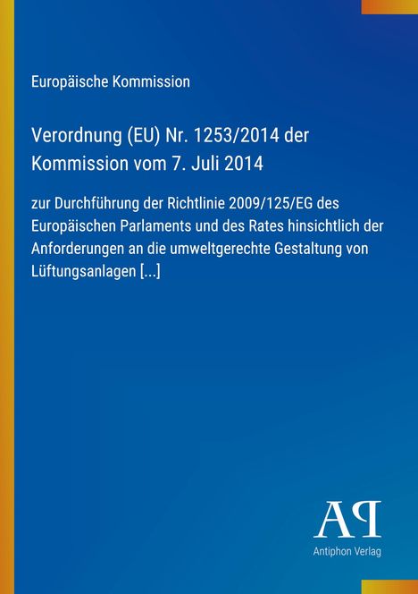 Titel: Verordnung (EU) Nr. 1253/2014. Blauer Hintergrund, links gelber Streifen, unten weißes Logo.