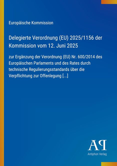 Der Text beschreibt eine EU-Verordnung und die Ergänzung einer bestehenden Verordnung. Das Design ist minimalistisch.