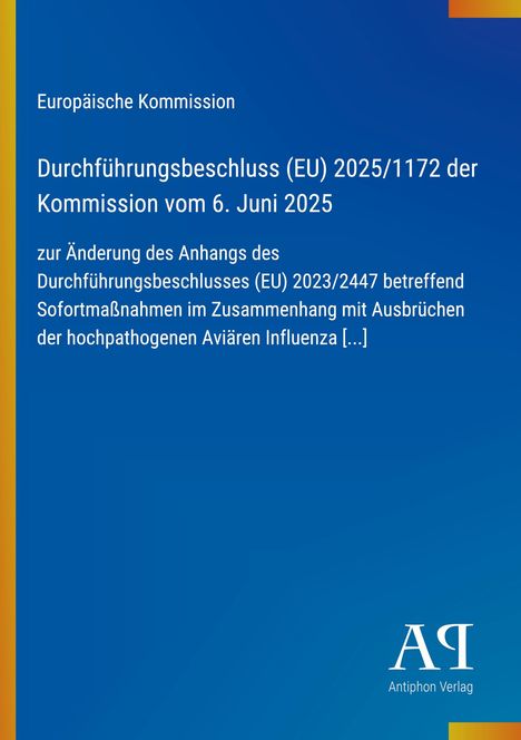„Durchführungsbeschluss (EU) 2025/1172 der Kommission vom 6. Juni 2025“, blauer Hintergrund, gelber Rand, Logo.