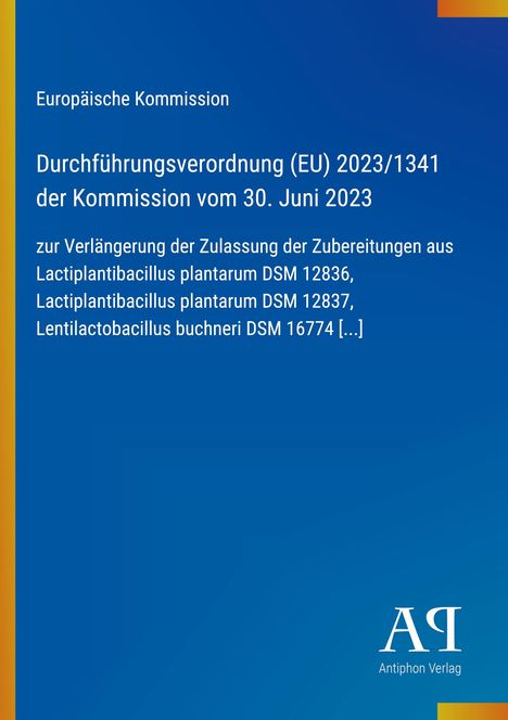 Die "Durchführungsverordnung (EU) 2023/1341" ist auf einem blauen Hintergrund mit gelben Akzenten dargestellt.