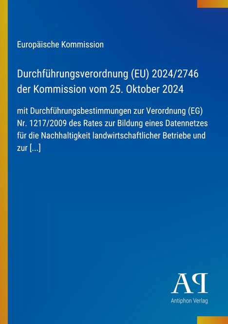 „Durchführungsverordnung (EU) 2024/2746 der Kommission vom 25. Oktober 2024.“ Blauer Hintergrund mit gelben Akzenten.